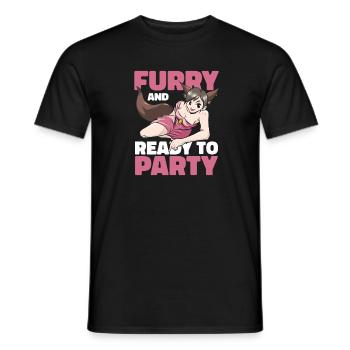Furry Fandom Fursuits Party - T-shirt homme - noir - Devant - AI Model Male 178 light (178cm)