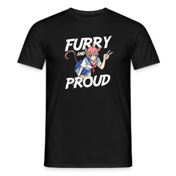 Furry Fandom Fursuits Stolz Furry And Proud - T-shirt homme - noir - Devant - AI Model Male 178 light (178cm)