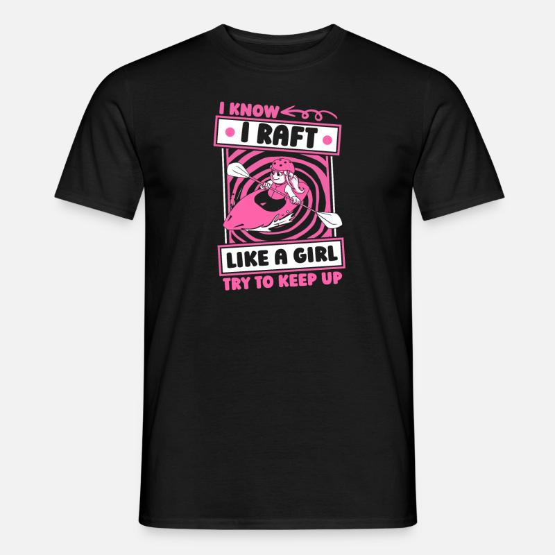 Rafting Mädchen - Männer T-Shirt - Schwarz