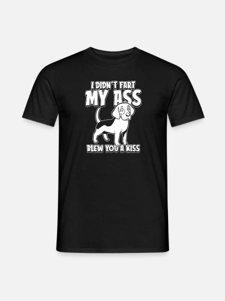 Beagle Je n’ai pas pété mes fesses Soufflé un baiser - T-shirt homme - noir