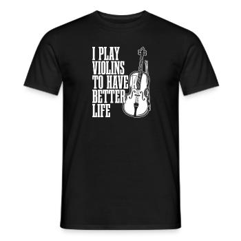 Violin Violin Life - Men's T-Shirt - black - Front - AI Model Male 178 light (178cm)