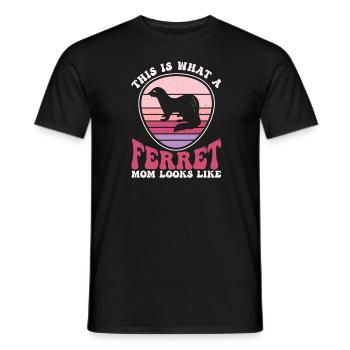 Mère putois furet - T-shirt homme - noir - Devant - AI Model Male 178 light (178cm)
