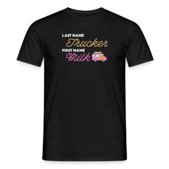 Cow Milk Cute Milk Cart - Men's T-Shirt - black - Front - AI Model Male 178 light (178cm)