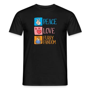 Furry Fandom Fursuits Heart - T-shirt homme - noir - Devant - AI Model Male 178 light (178cm)