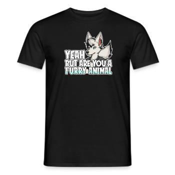 Furry Fandom Fursuits - Men's T-Shirt - black - Front - AI Model Male 178 light (178cm)