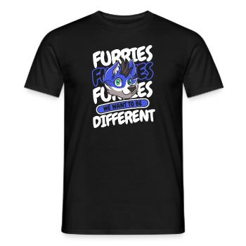 Furry Fandom Fursuits Funny - Men's T-Shirt - black - Front - AI Model Male 178 light (178cm)