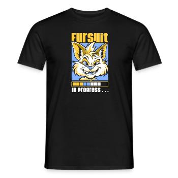 Furry Fandom Fursuits - Men's T-Shirt - black - Front - AI Model Male 178 light (178cm)