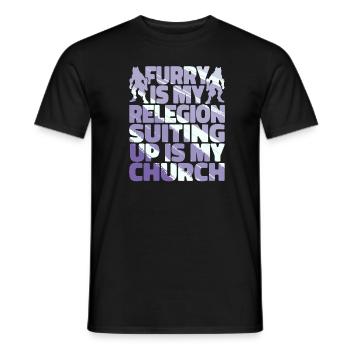 Furry Fandom Fursuits - Men's T-Shirt - black - Front - AI Model Male 178 light (178cm)