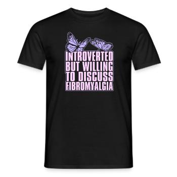 Fibromyalgie rhumatisme papillon - T-shirt homme - noir - Devant - AI Model Male 178 light (178cm)