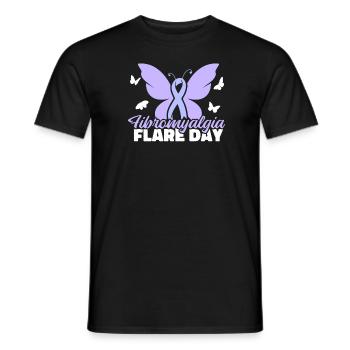 Fibromyalgie rhumatisme papillon - T-shirt homme - noir - Devant - AI Model Male 178 light (178cm)