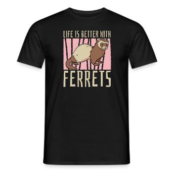 Putois furet drôle - T-shirt homme - noir - Devant - AI Model Male 178 light (178cm)