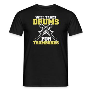 Spielmannszug Posaune Lustig - Männer T-Shirt - Schwarz - Vorne - AI Model Male 178 light (178cm)