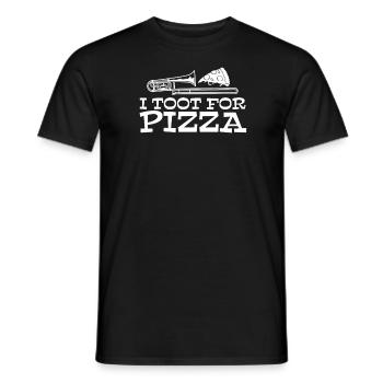 fanfare trombone pizza fanfare trombone - T-shirt homme - noir - Devant - AI Model Male 178 light (178cm)