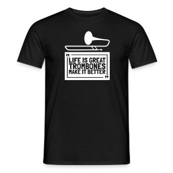 Spielmannszug Posaune Lustig - Männer T-Shirt - Schwarz - Vorne - AI Model Male 178 light (178cm)