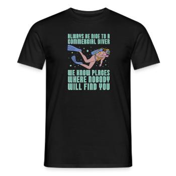 Diving Diver Humor Commercial Diving - Men's T-Shirt - black - Front - AI Model Male 178 light (178cm)