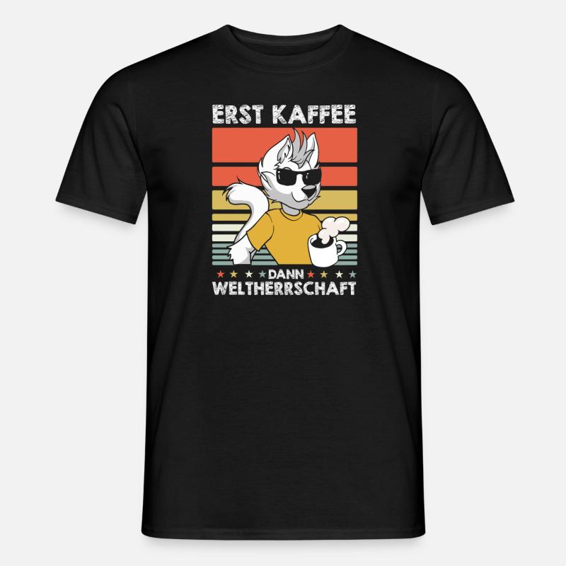 Furry Fandom Fursuits Kaffee - Männer T-Shirt - Schwarz
