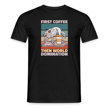 Wolf Coffee - Men's T-Shirt - black - Front - AI Model Male 178 light (178cm)