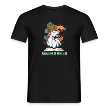 Book Bookworm Bookworm Magic Book Fairy - Men's T-Shirt - black - Front - AI Model Male 178 light (178cm)