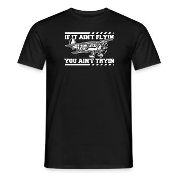 Airplane Mechanic - Men's T-Shirt - black - Front - AI Model Male 178 light (178cm)