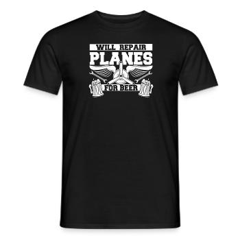 Airplane Mechanic - Men's T-Shirt - black - Front - AI Model Male 178 light (178cm)