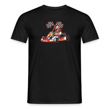 Go Kart Karting Karting Driver Cool - Men's T-Shirt - black - Front - AI Model Male 178 light (178cm)