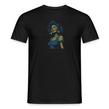 Zombie Halloween Lady - Camiseta hombre - negro - delante - AI Model Male 178 light (178cm)