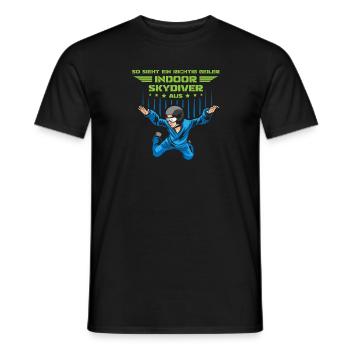 Indoor Skydiving Cool Indoor Fallschirmspringen - Men's T-Shirt - black - Front - AI Model Male 178 light (178cm)