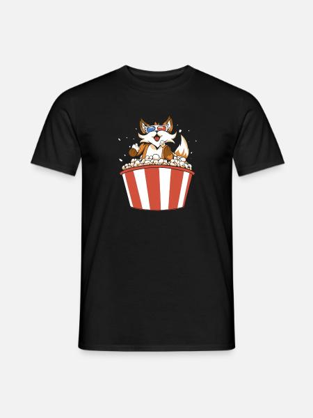 Popcorn Fox - Men's T-Shirt - black