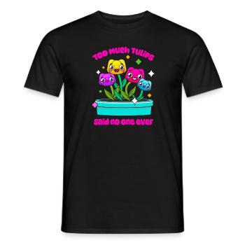 Tulips Cute - Men's T-Shirt - black - Front - AI Model Male 178 light (178cm)
