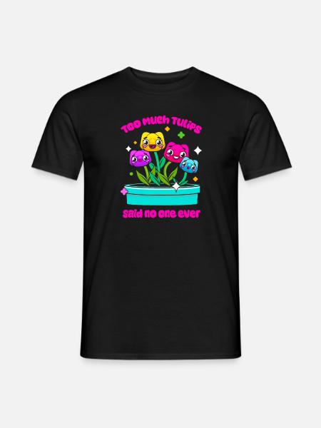 Tulips Cute - Men's T-Shirt - black