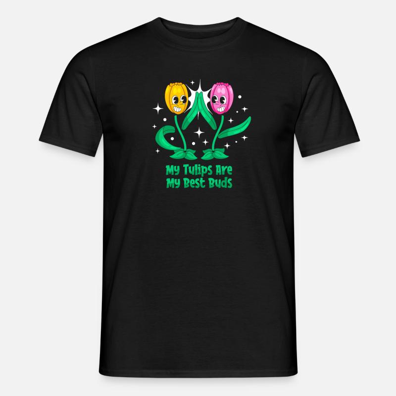 Tulpen Niedlich - Männer T-Shirt - Schwarz