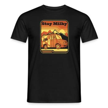 Cow Milk Milky Milk Truck - Men's T-Shirt - black - Front - AI Model Male 178 light (178cm)