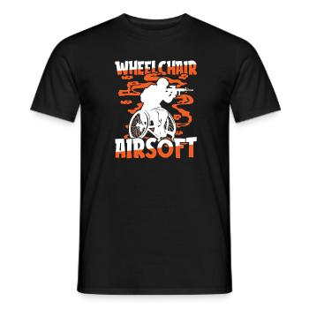 Airsoft Fauteuil roulant - T-shirt homme - noir - Devant - AI Model Male 178 light (178cm)