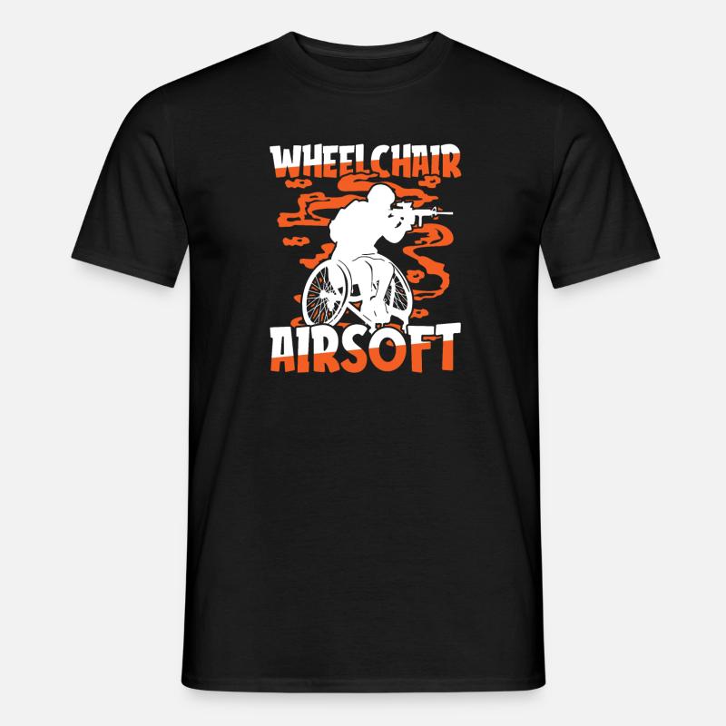 Airsoft Rollstuhl - Männer T-Shirt - Schwarz