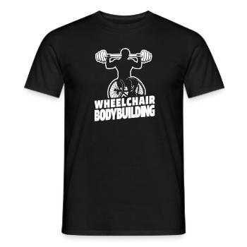 Bodybuilder Bodybuilding Wheelchair - Men's T-Shirt - black - Front - AI Model Male 178 light (178cm)