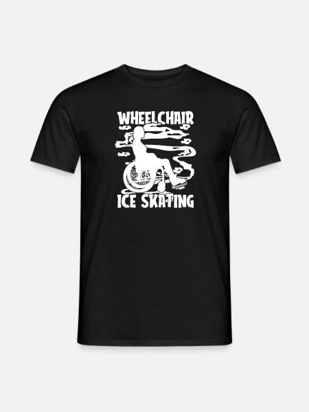 Schlittschuhlaufen Rollstuhl - Männer T-Shirt - Schwarz