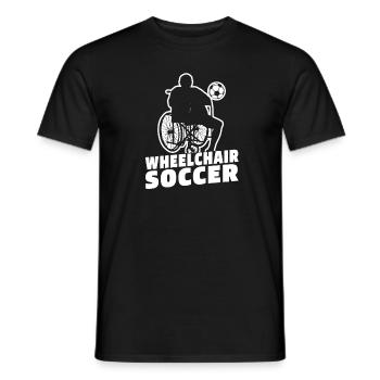 Soccer Soccer Fauteuil roulant - T-shirt homme - noir - Devant - AI Model Male 178 light (178cm)