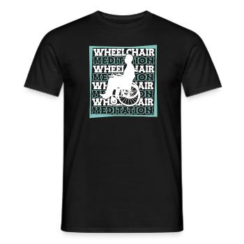 Meditation Meditieren Rollstuhl - Männer T-Shirt - Schwarz - Vorne - AI Model Male 178 light (178cm)