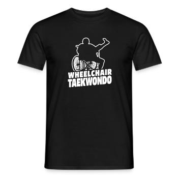 Taekwondo Rollstuhl - Männer T-Shirt - Schwarz - Vorne - AI Model Male 178 light (178cm)