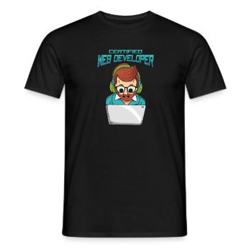 Web Developer Web Developer Certified - Men's T-Shirt - black - Front - AI Model Male 178 light (178cm)