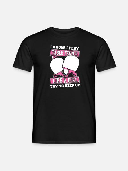 Table Tennis Ping-Pong Girl - Men's T-Shirt - black