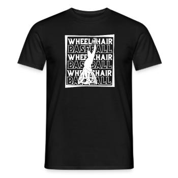 Fauteuil roulant de baseball - T-shirt homme - noir - Devant - AI Model Male 178 light (178cm)