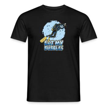 Diving Diver Funny Eat My Bubbles - Men's T-Shirt - black - Front - AI Model Male 178 light (178cm)