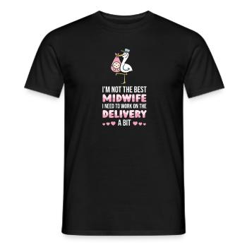 Sage-femme drôle future sage-femme - T-shirt homme - noir - Devant - AI Model Male 178 light (178cm)