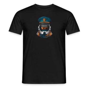 Polizist Polizei Astronaut - Männer T-Shirt - Schwarz - Vorne - AI Model Male 178 light (178cm)