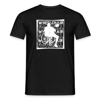 Fauteuil roulant de football américain - T-shirt homme - noir - Devant - AI Model Male 178 light (178cm)