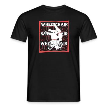 Judoka Wheelchair - Men's T-Shirt - black - Front - AI Model Male 178 light (178cm)