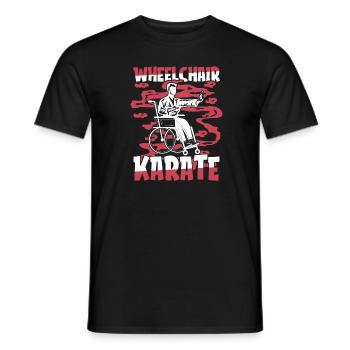 Karate Rollstuhl - Männer T-Shirt - Schwarz - Vorne - AI Model Male 178 light (178cm)