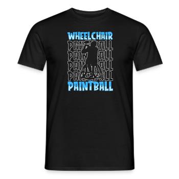 Fauteuil roulant de paintball - T-shirt homme - noir - Devant - AI Model Male 178 light (178cm)