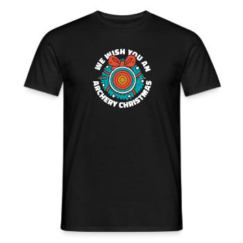 Tir à l’arc Archer de tir à l’arc - T-shirt homme - noir - Devant - AI Model Male 178 light (178cm)
